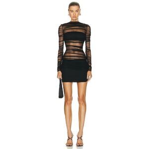 Christopher Esber Semblance Tulle Overlay Dress in‎ Black